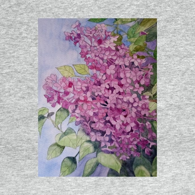 Lilacs watercolour painting by esvb